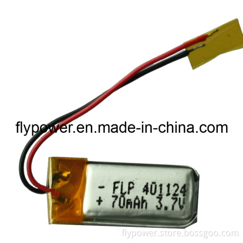3.7V 70mAh Lithium Ion Polymer Battery Pack (1S1P of FLP-401124)